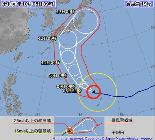 台風19号 19 の進路予想を比較 12日に関東直撃 米軍 ヨーロッパ 気象庁の最新情報 器用長者なれ